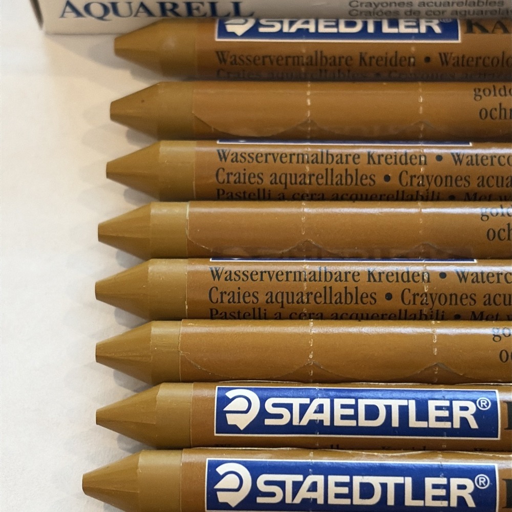 Vintage Staedtler Karat Aquarell 223-16 Watercolor Crayons Golden Ochre Germany - Picture 11 of 11